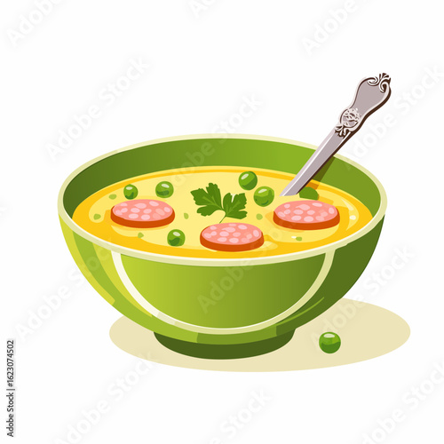 Erbsensuppe mit Würstchen