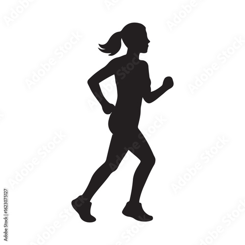 Silhouette Running women Vector Icons – Athletic Movement Poses

