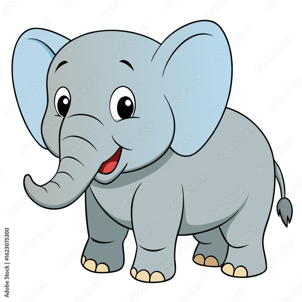 Fototapeta premium baby elephant cartoon