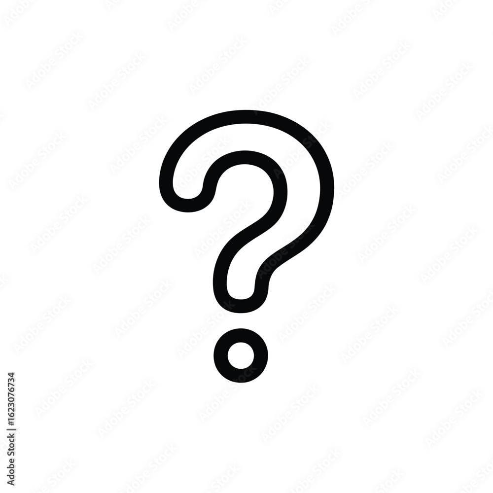 Simple black question mark on white background for design use Simple black question mark on white background for design use