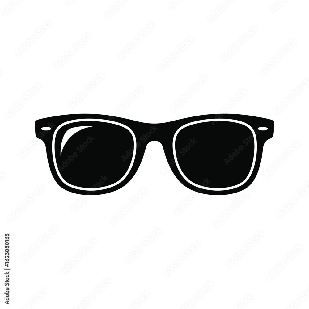 Fototapeta premium Black sunglasses icon on white background for graphic design use