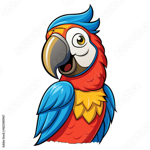 cartoon parrot on white