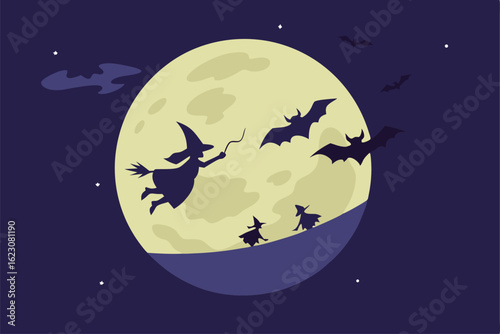 halloween background with moon