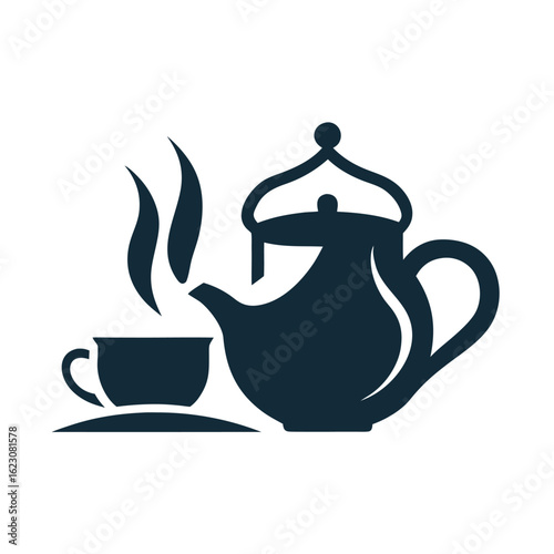      Tea house logo vector illustration.

