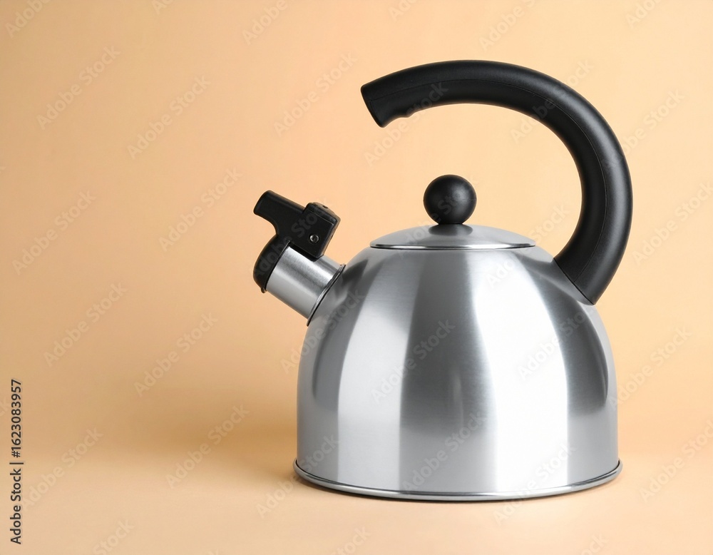 Obraz premium Metal kettle on light background 