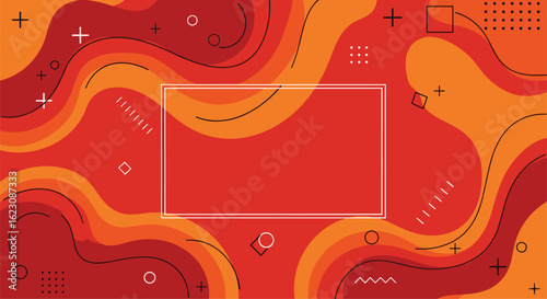 Abstract lava flow pattern with geometric accents for dynamic digital design projects