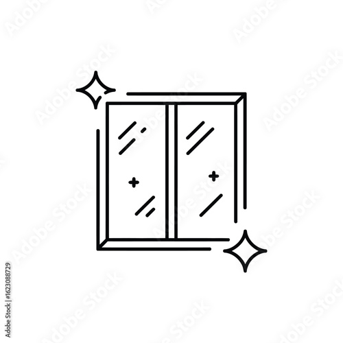 Clean Window Icon Line Art Graphic Design
