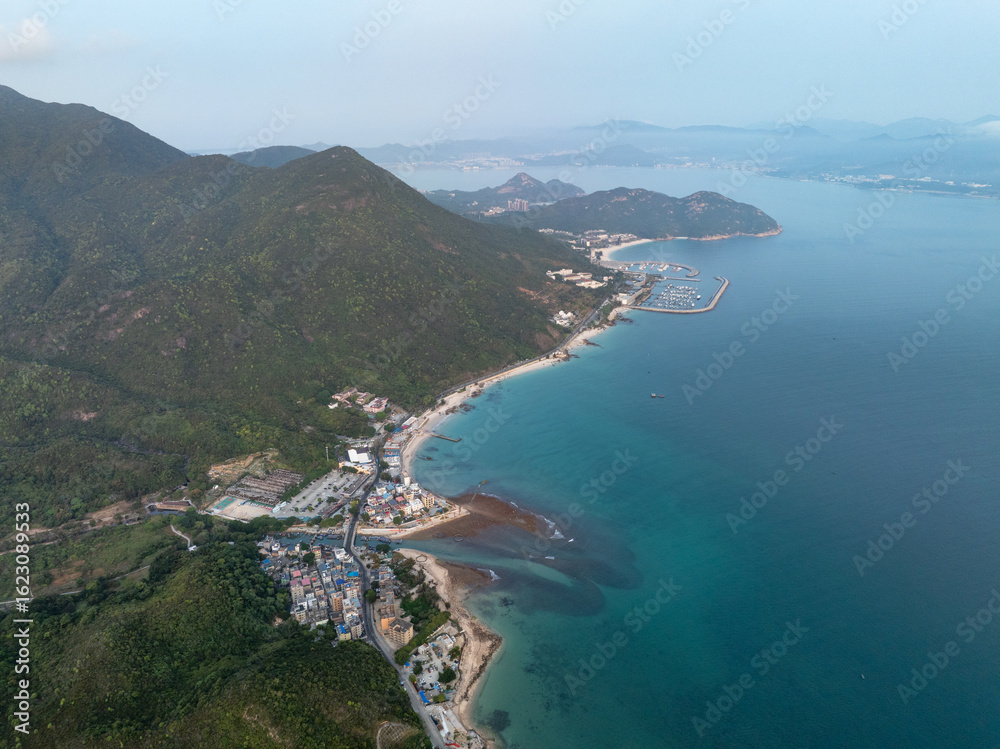 Fototapeta premium aerial view landscape of island