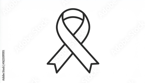 Simple black ribbon icon