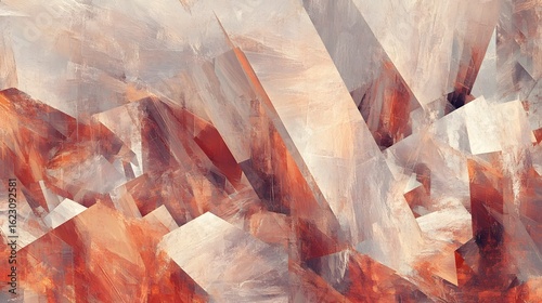 Wallpaper Mural Abstract Geometric Red Brown Beige Textured Painting Torontodigital.ca