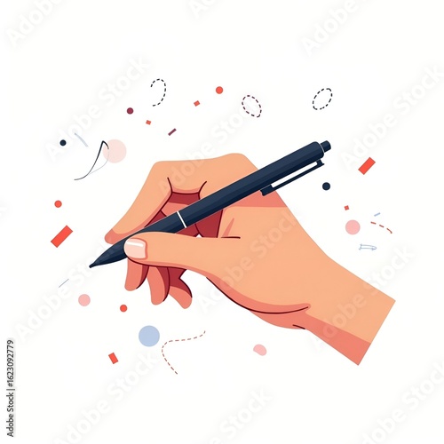 International Left Handers Day Left Hand Holding Pen Creativity Skill Empowerment Unique Artistic Expression