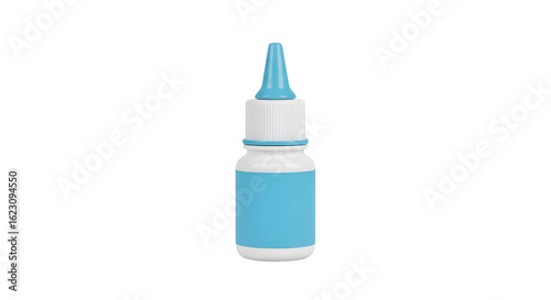 Blue White Eye Dropper Bottle Medication Healthcare Medical Eye Drops Vision Allergies Ophthalmic Prescription Treatment Liquid Container