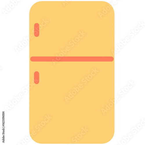 cartoon style yellow refrigerator