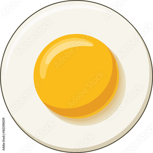 Sunny Side Up Egg Breakfast Plate Illustration: Delicious Meal, Simple Food, Morning Start