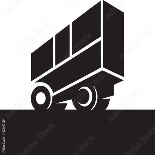 Black and White Truck Icon