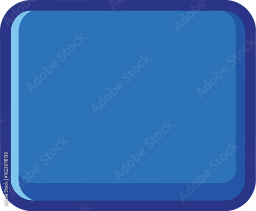 Simple blue rounded rectangle button icon