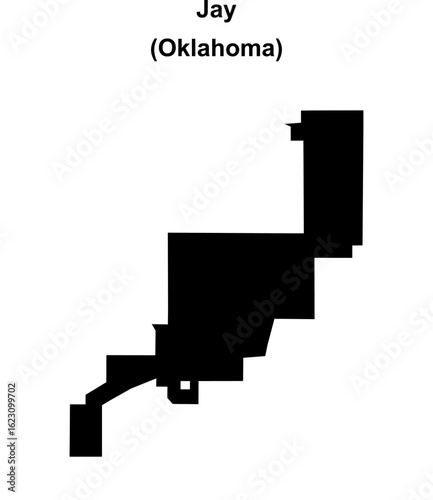 Jay (Oklahoma) blank outline map