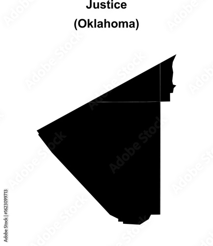 Justice (Oklahoma) blank outline map