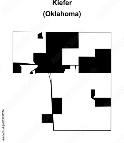 Kiefer (Oklahoma) blank outline map