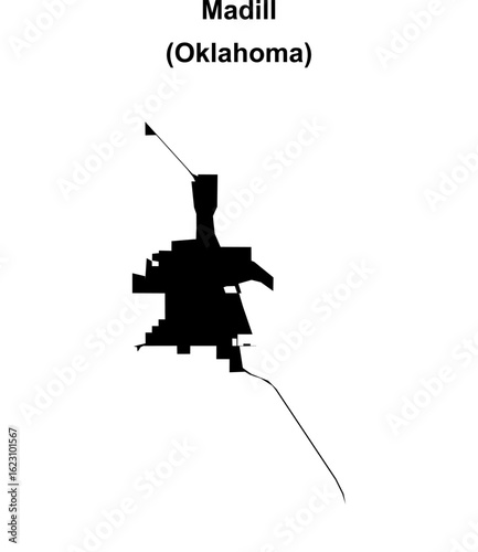 Madill (Oklahoma) blank outline map