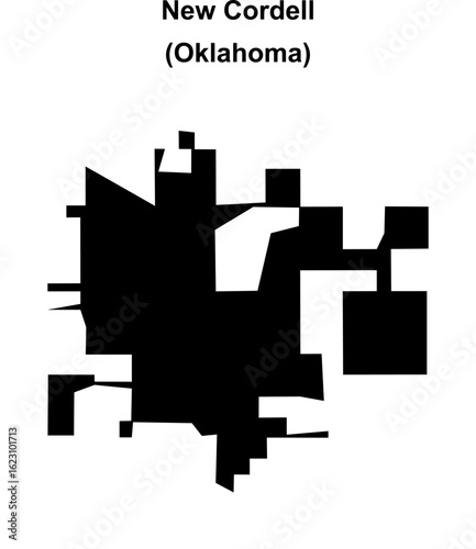 New Cordell (Oklahoma) blank outline map