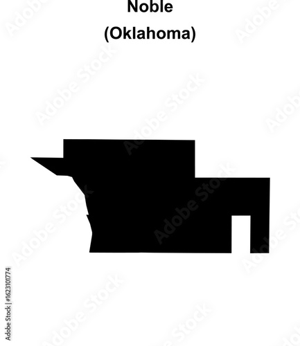 Noble (Oklahoma) blank outline map