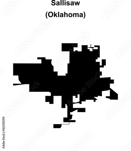 Sallisaw (Oklahoma) blank outline map
