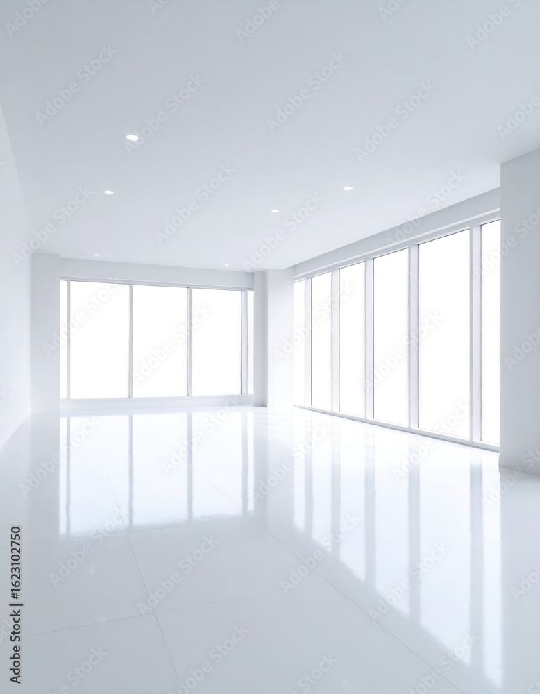 Fototapeta premium Empty, modern, white room