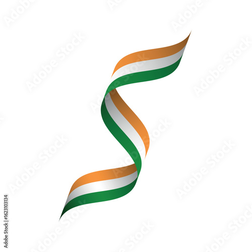 Indian flag wavy ribbon vector illustration for Independence Day, Republic Day, and national holiday celebrations