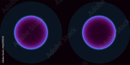 Vibrant glowing particle 3d sphere. Virtual AI assistant concept. Abstract technology, science, engineering, artificial intelligence, and neural networks. Colorful neon energy orb.