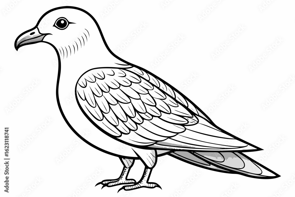 Fototapeta premium coloring page line art the petrel black vector