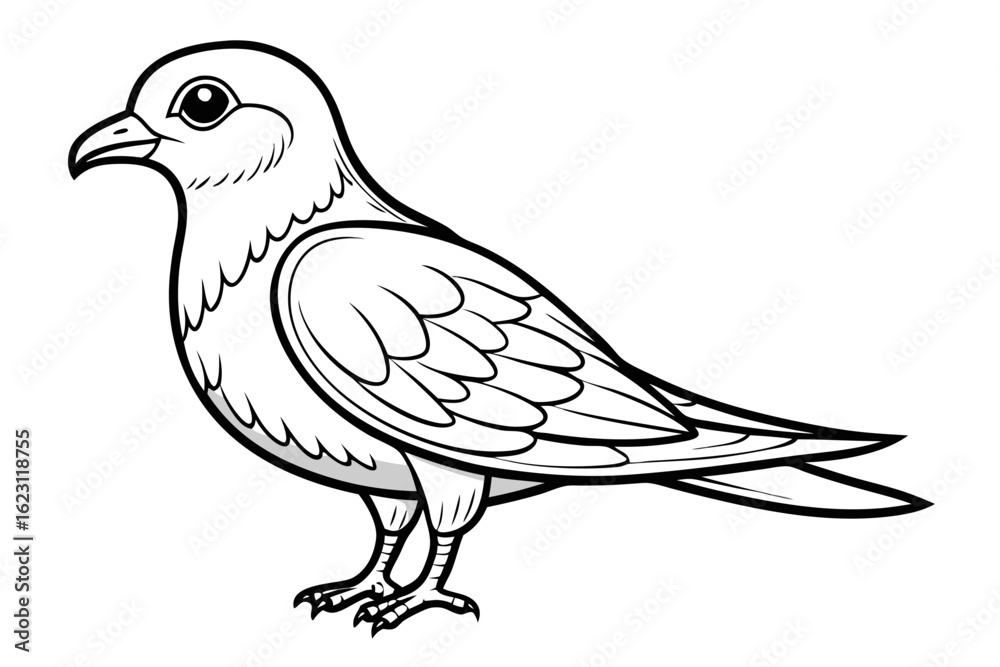 Fototapeta premium coloring page line art the petrel black vector