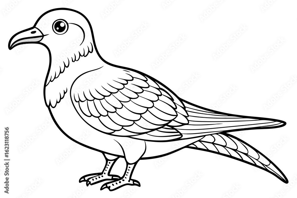 Fototapeta premium coloring page line art the petrel black vector