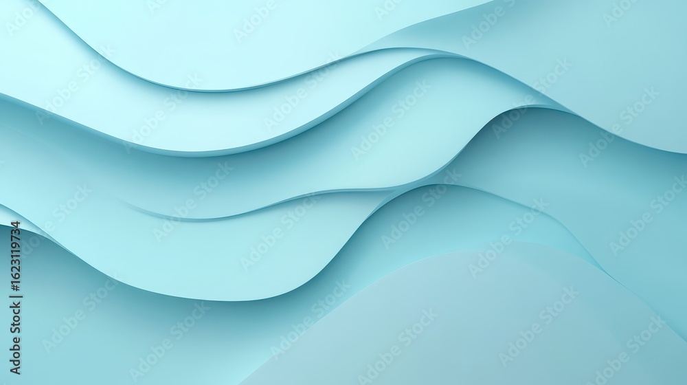 Obraz premium Solid pastel blue background with soft shadows