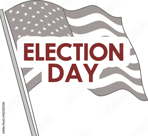 Election Day USA With Flag Waving Vector