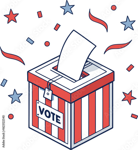 Election Voting Ballot Box Vector Art Illustration