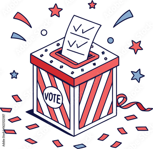 Election Voting Ballot Box Vector Art Illustration
