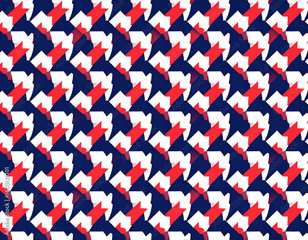 Fototapeta premium Abstract Geometric Pattern Red White Blue Texture Background