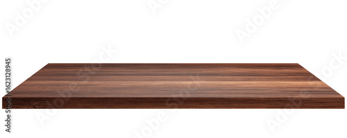 Dark brown wooden tabletop against black background