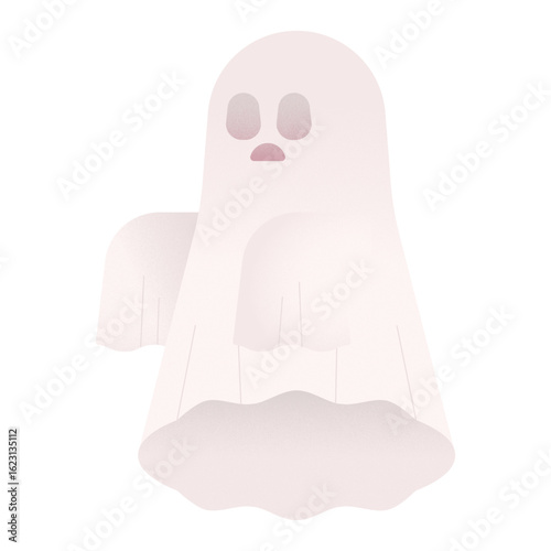 Halloween Blanket ghost Flat Design Vector Illustration