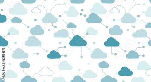 Seamless cloud computing network background pattern