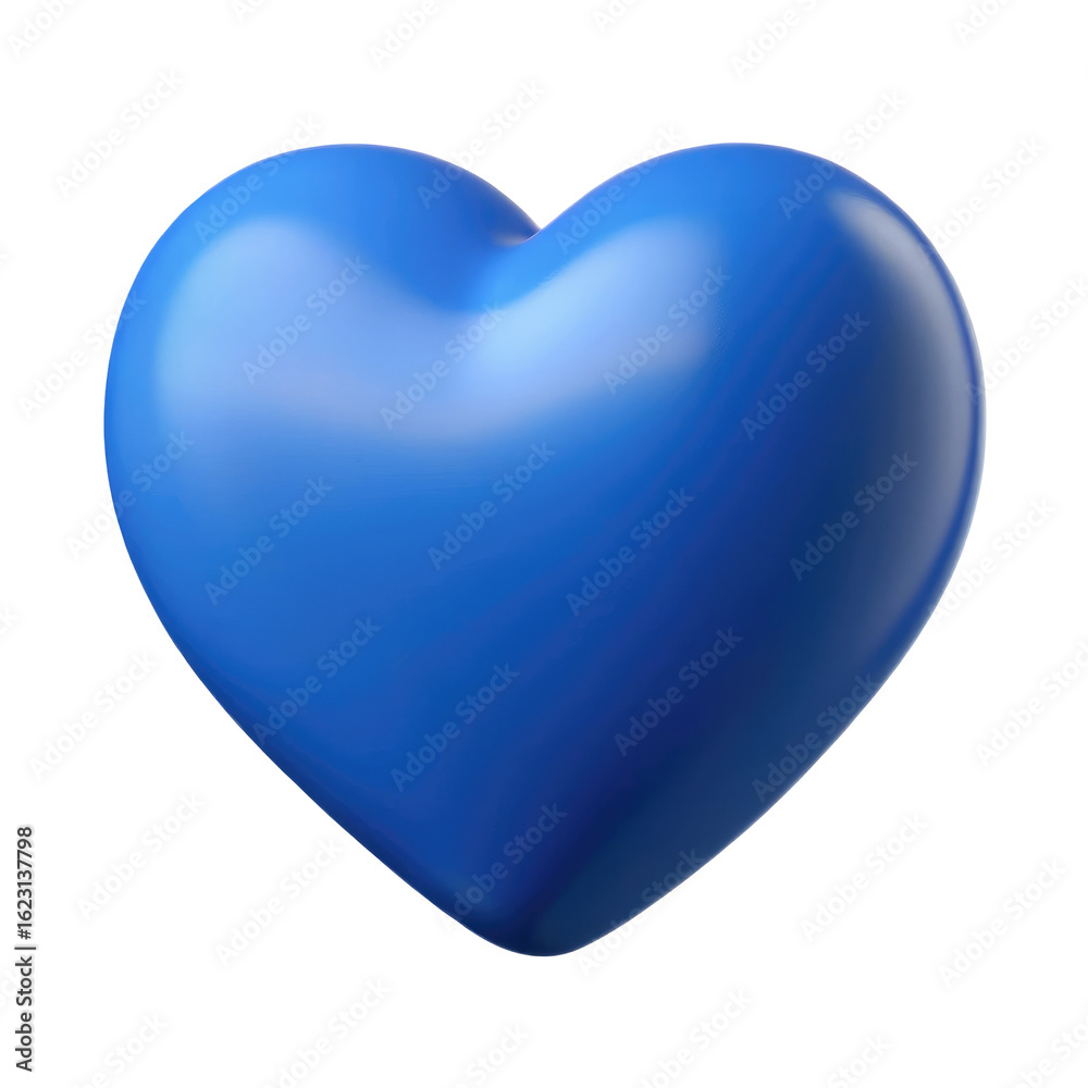Fototapeta premium blue heart isolated on transparent white background, clipping path