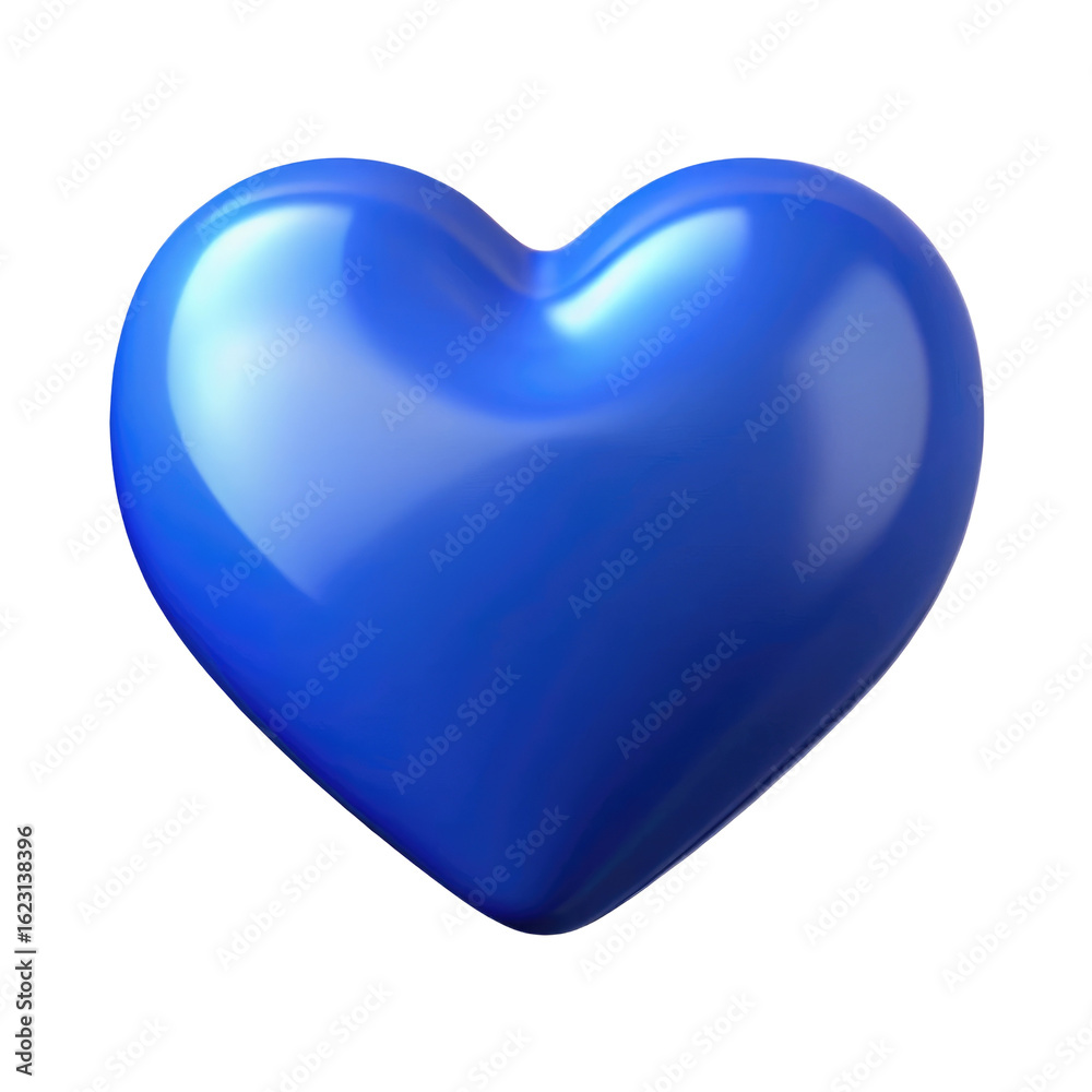 Fototapeta premium blue heart isolated on transparent white background, clipping path