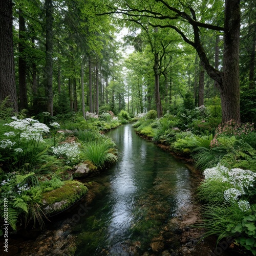 Serene forest stream