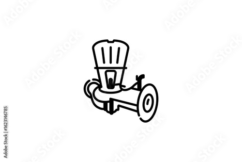 stopcock icon template isolated on white background. line style object use black color