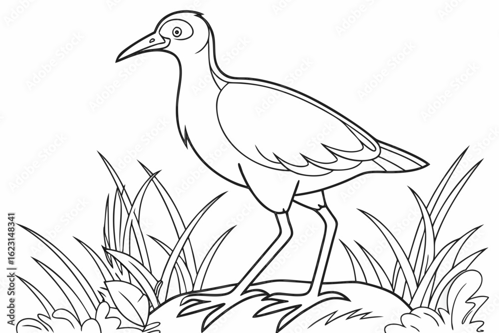 Fototapeta premium coloring page line art the jacana black vector