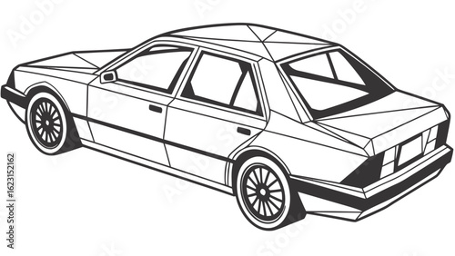 black and white car