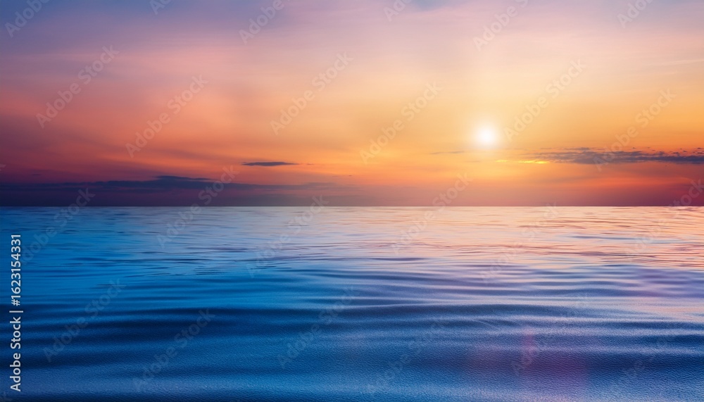Naklejka premium tranquil abstract ocean and sky gradient at sunset