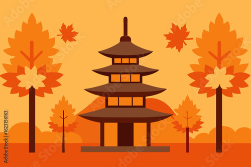 Colorful vector illustration of autumn maple leaves, a beautiful and seasonal design