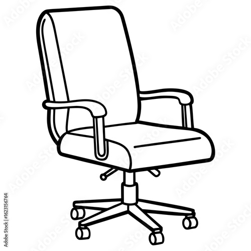Office chair with wheels outline design